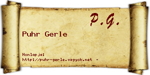 Puhr Gerle névjegykártya