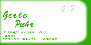 gerle puhr business card